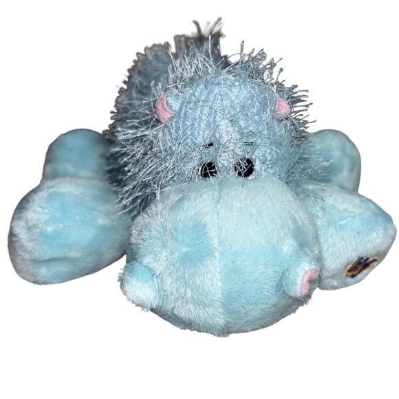 GANZ Other - Ganz Webkinz Blue Hippo Plush Stuffed Animal Toy Light Blue Tinsel Fur HS108